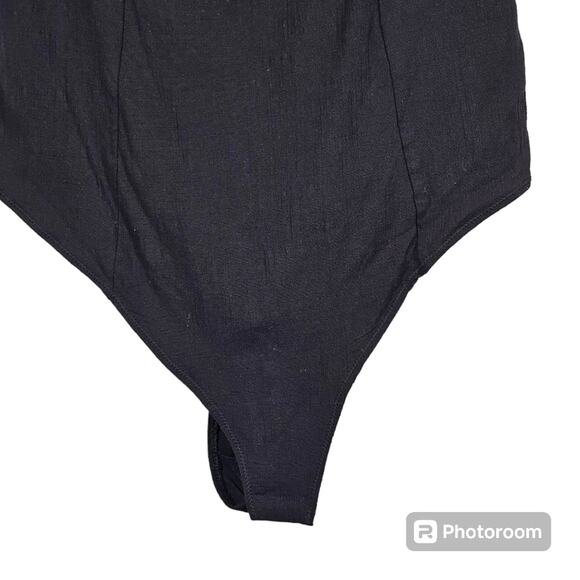 Intimately Free People Black Last Rose Bodysuit V-Neck Thong Size XL - Picture 4 of 11